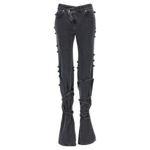 Mcqueen Women Jeans Asymmetric Closure